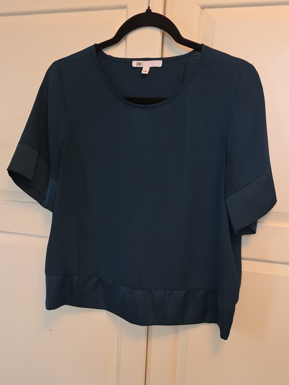 DR2 Teal Boxy Short-Sleeve Blouse